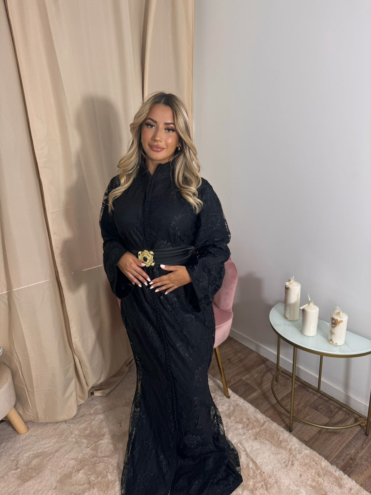 Caftan sirène marocain noir – Chic et élégance intemporelle
